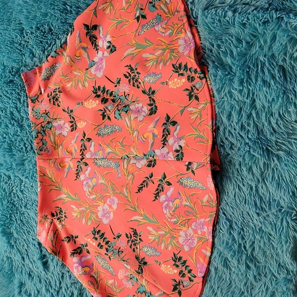 Decree orange floral skirt with elastic waistband - Picture 1 of 6
